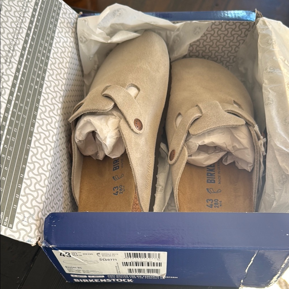 Birkenstock Beige Suede Slip-On Shoes